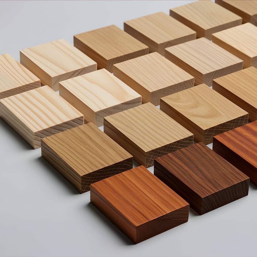 A variety of hardwood flooring blocks including White Oak Hardwood, Red Oak Hardwood, Maple Hardwood, Birch Hardwood, Pine Wood Flooring and Exotic Hardwood.